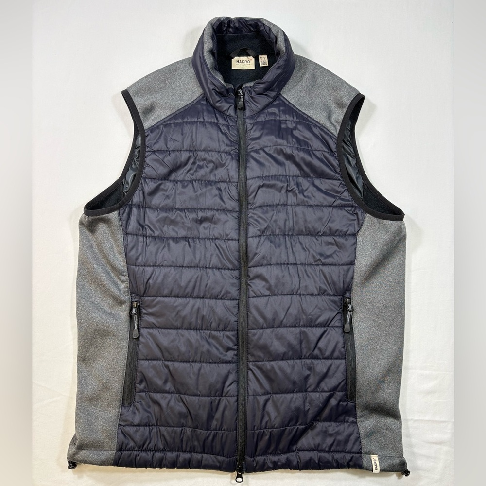 HAKRO Hybrid Gilet Contrast Navy Gray Outdoor Zip Front Vest - Picture 3 of 16